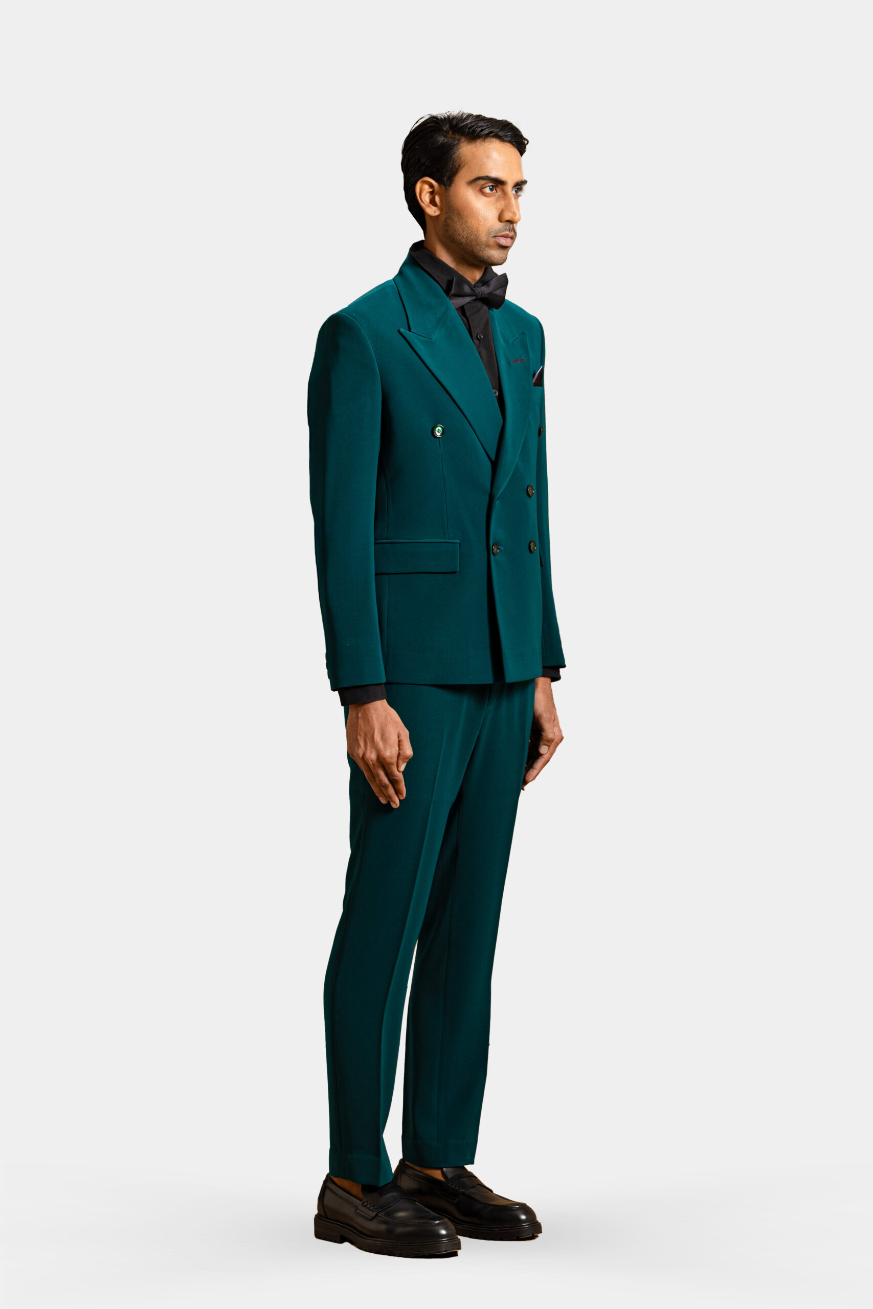 Archivist double-breasted Italian crepe suit crafted to perfection — Shubham Shinde Menswear luxury tailored suits for men.