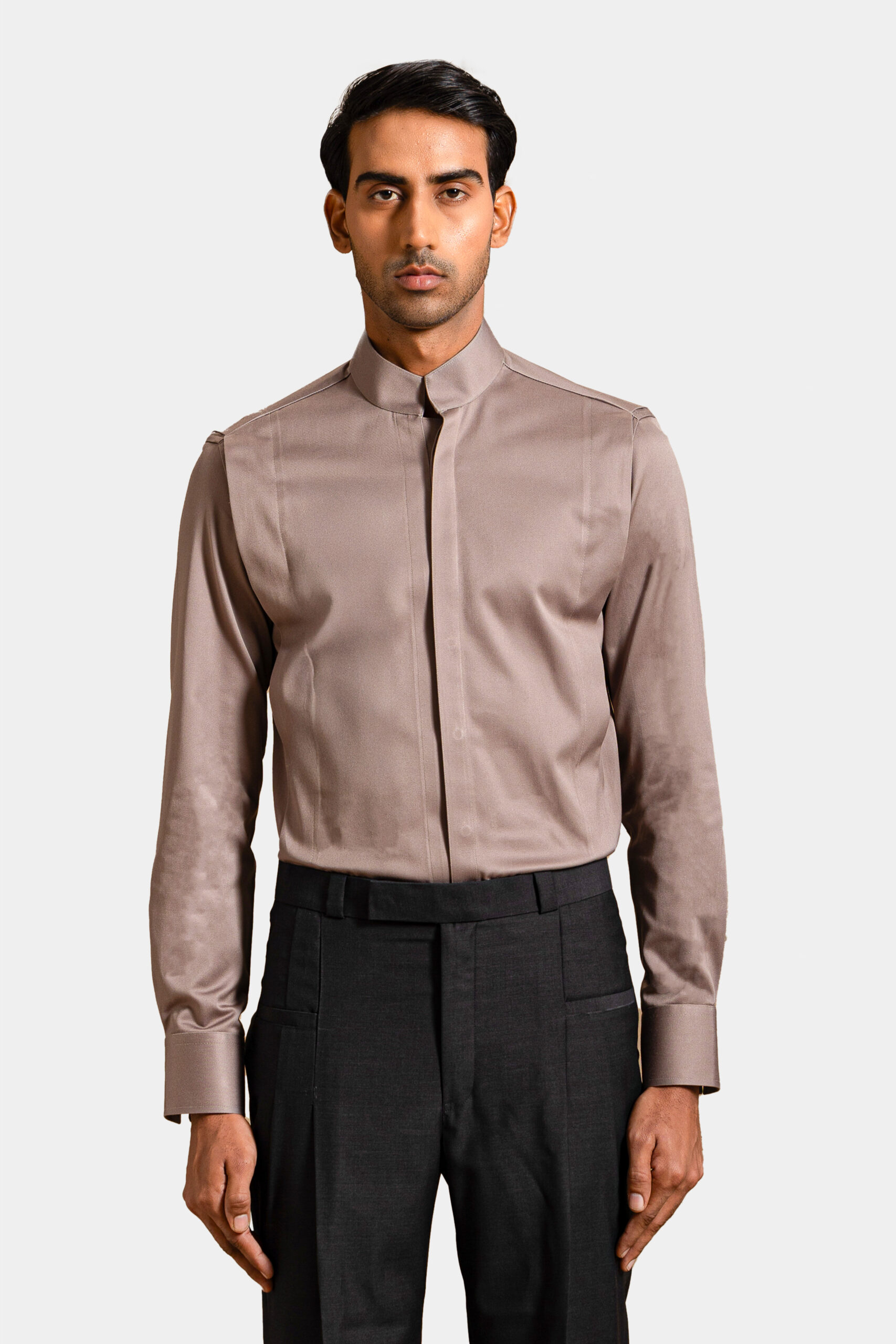 Orator pleat shirt with modern design — Shubham Shinde Menswear luxury men's shirt for contemporary style.