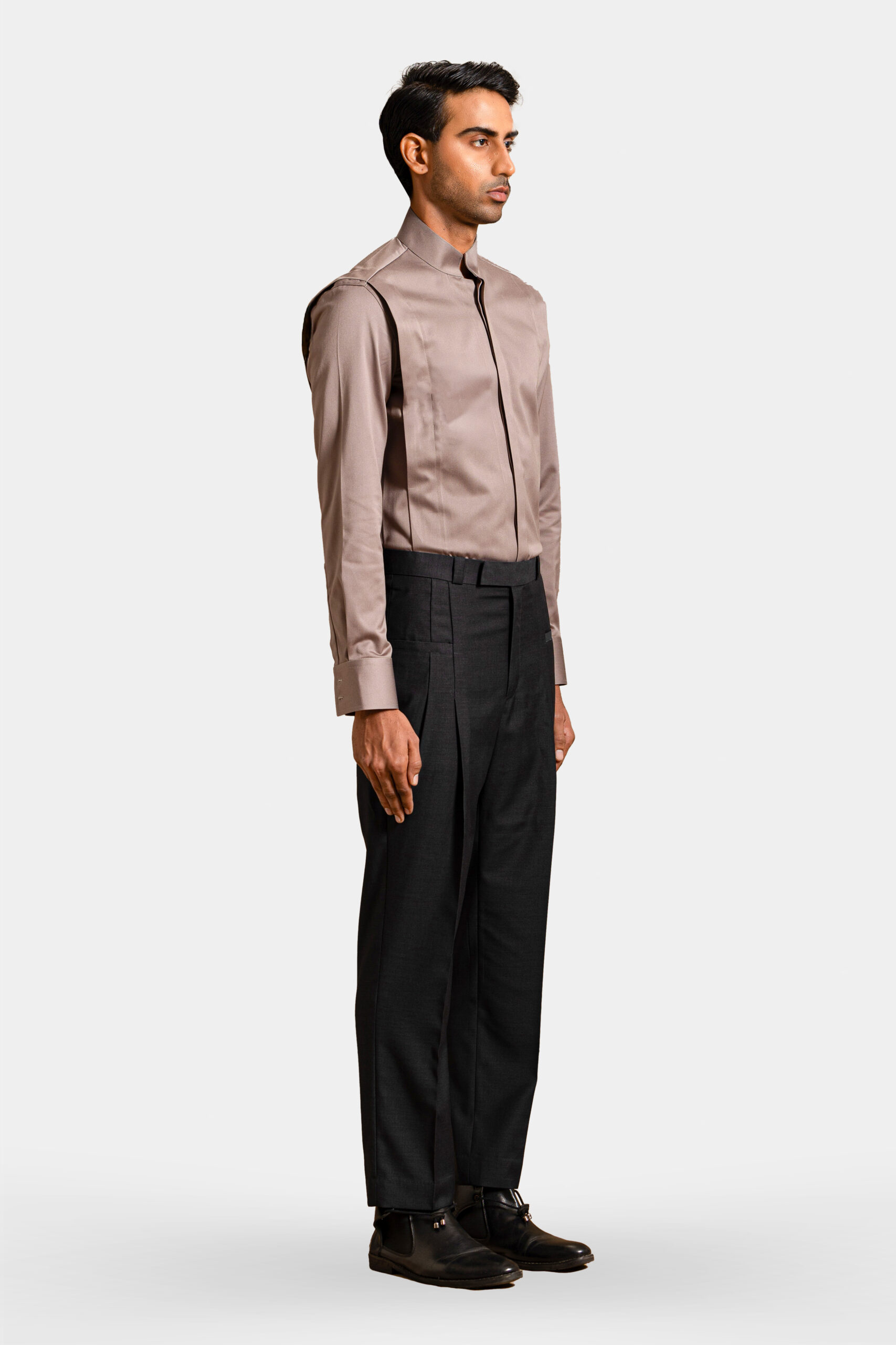 Orator pleat shirt with modern design — Shubham Shinde Menswear luxury men's shirt for contemporary style.