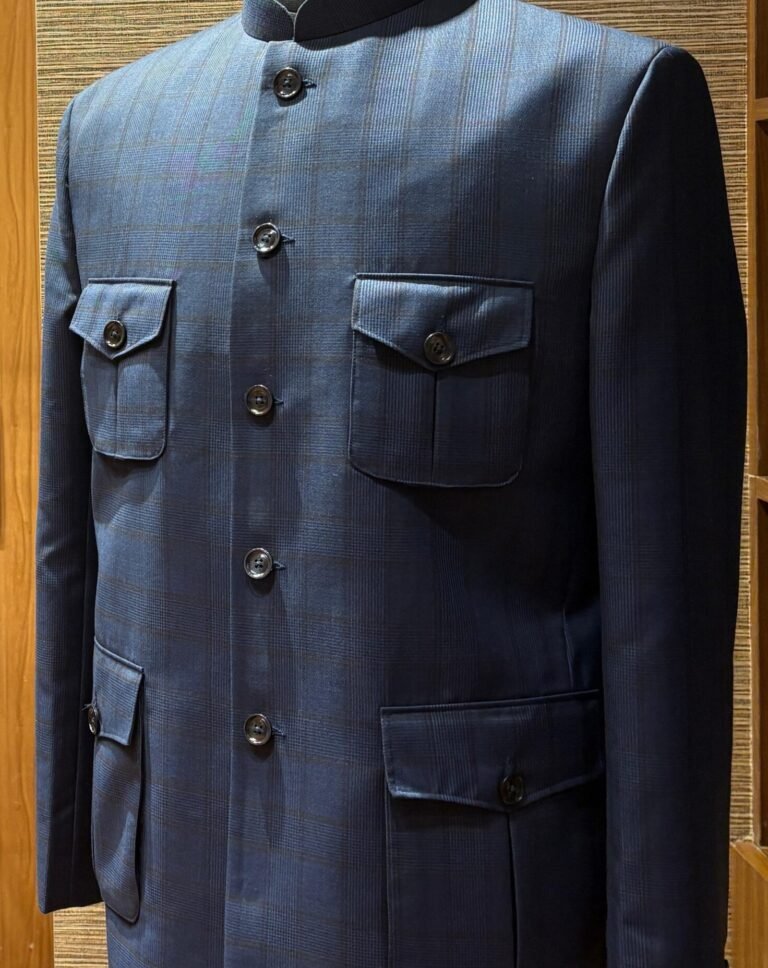 Modern Bandhgala suit styled with tailored trousers