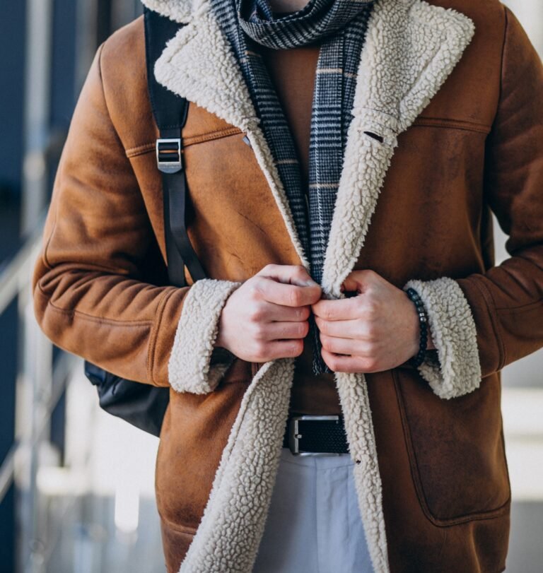 How to store wool jacket correctly on a wooden hanger in a breathable wardrobe